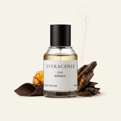 Cuir Nomade eau de parfum van Everscense met oud, leer, amber en een vleugje rook