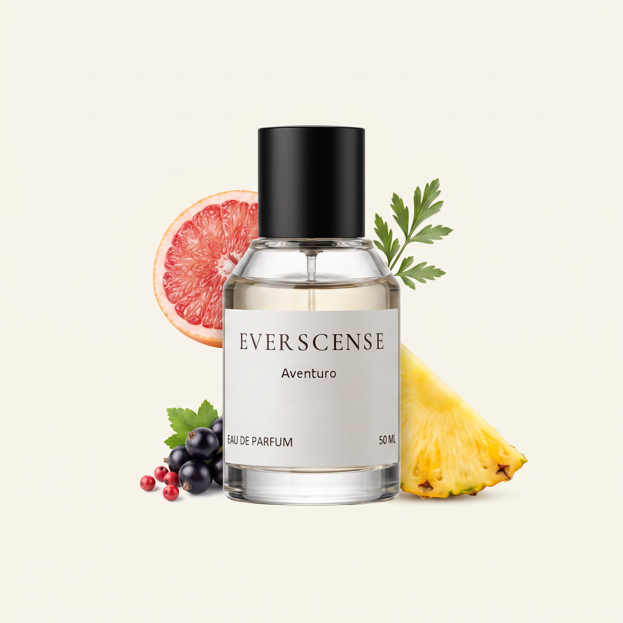 Aventuro eau de parfum van Everscense met ananas, grapefruit, zwarte bes en roze peper