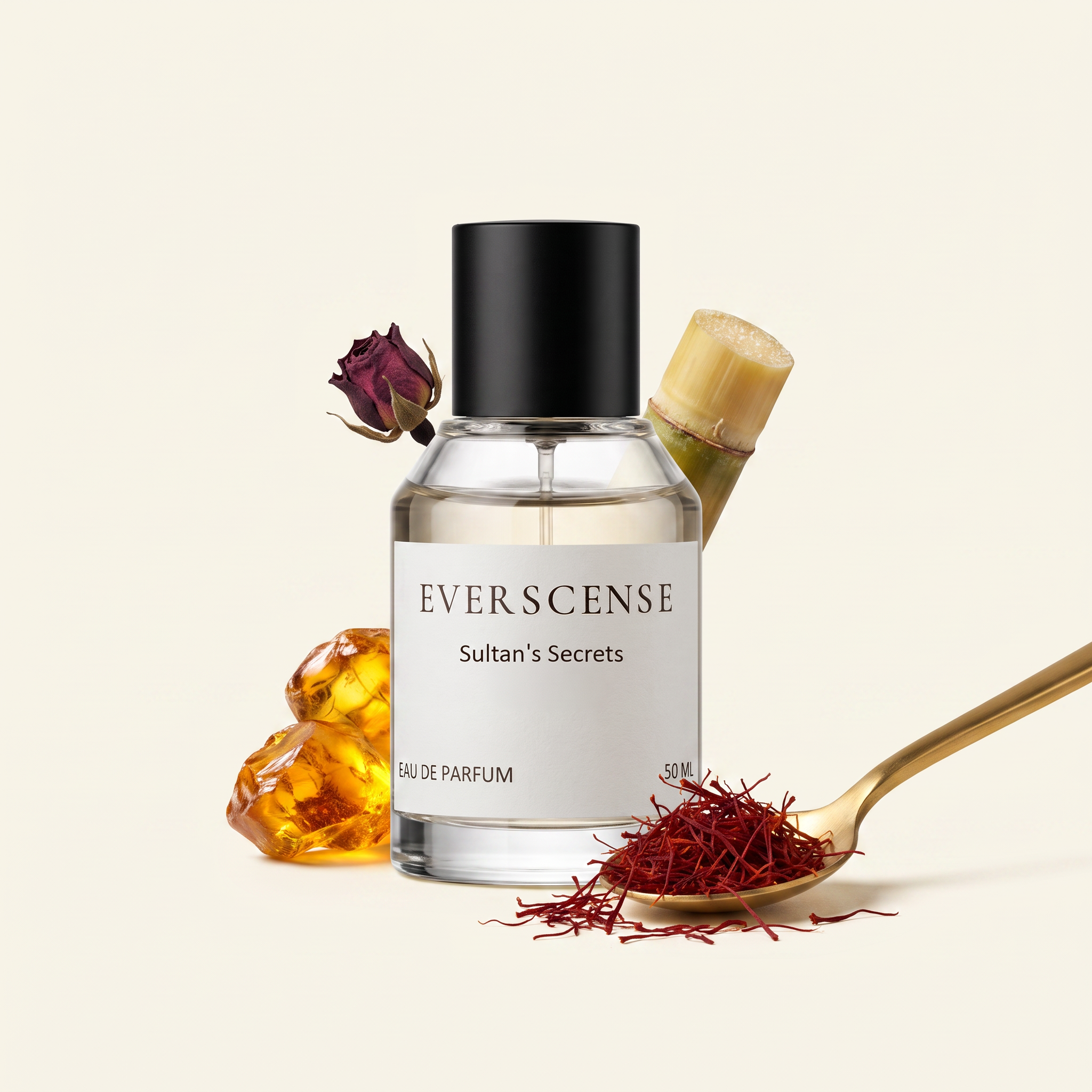 Sultan's Secrets eau de parfum van Everscense met saffraan, roos, amber en suikerriet