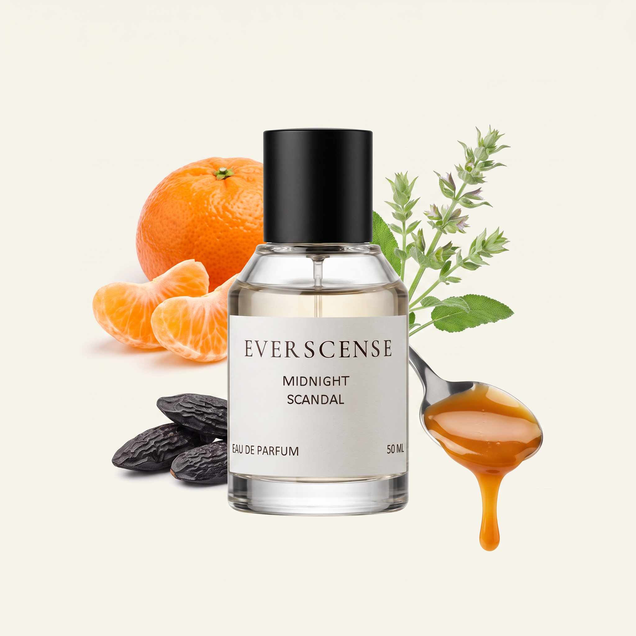 Midnight Scandal eau de parfum van Everscense met mandarijn, karamel en tonkaboon