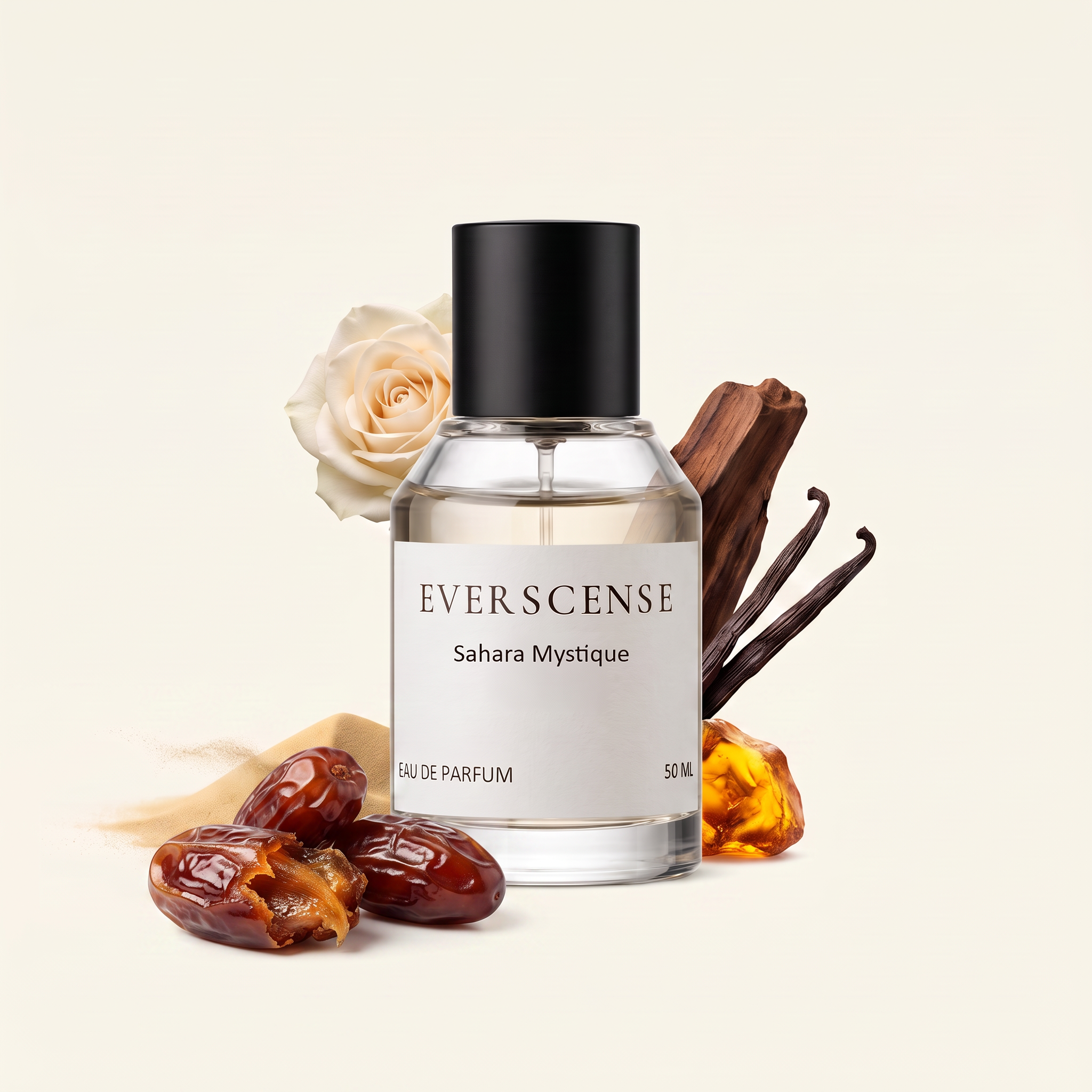 Sahara Mystique eau de parfum van Everscense met dadels, sandelhout, vanille, amber en woestijnzand